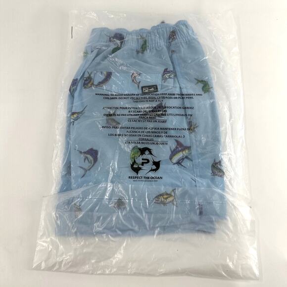 Pelagic Slate The Dockside Trollin Gamefish Elastic Waist Shorts 18" Size S - Picture 6 of 8